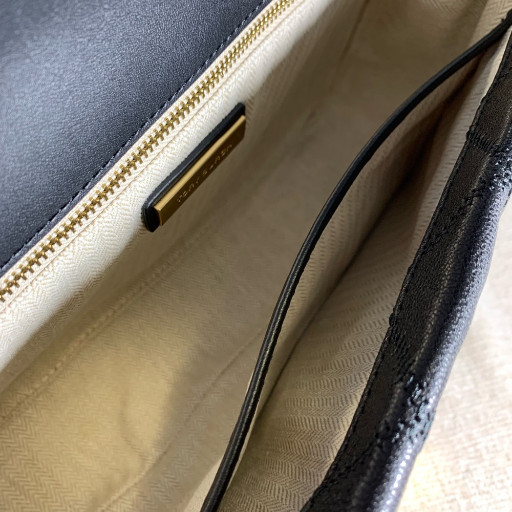 NEW Tory Burch Willa Black Leather Large Convertible Shoulder Bag/Crossbody Bag - Picture 9 of 16